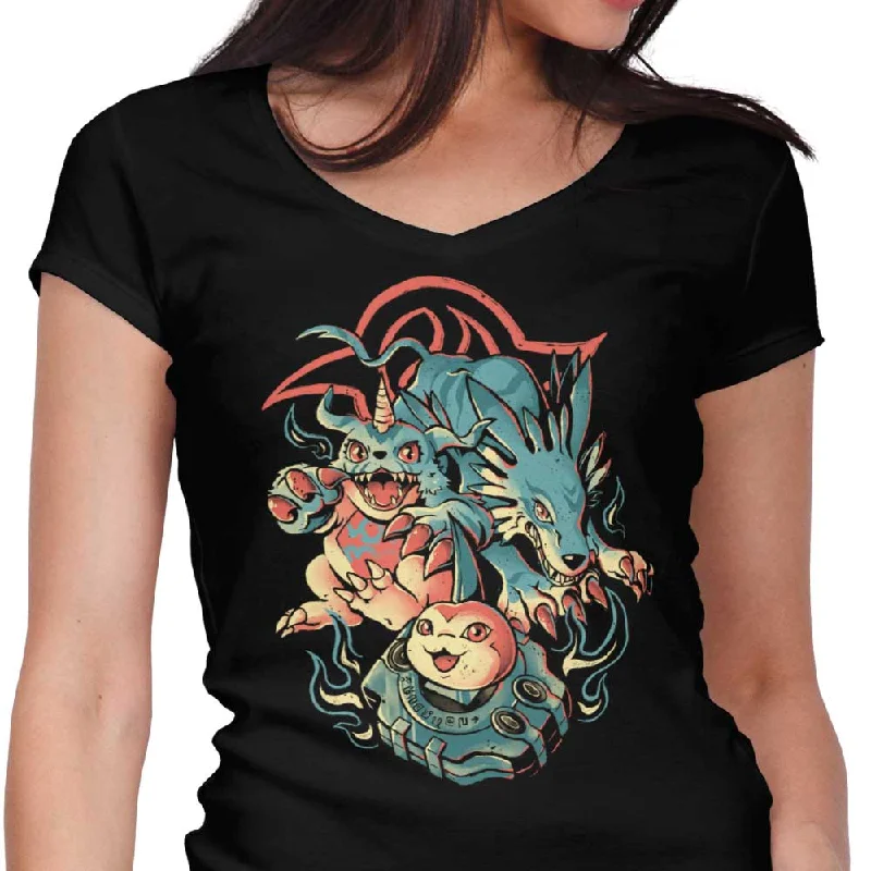 Digital Wolf Evolution - Women's V-Neck