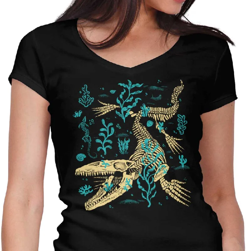 Mosasaurus Fossils - Women's V-Neck