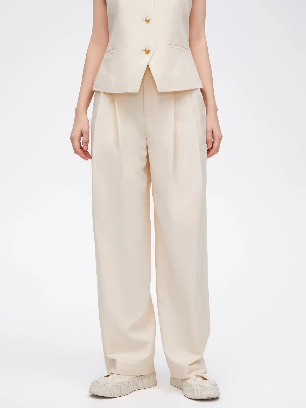 Ins blogger style pleated suit trousers