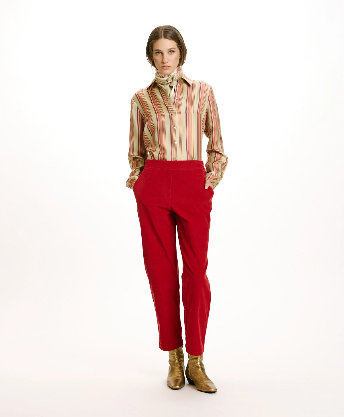 Yoko Stretch Pants - Carminio Red