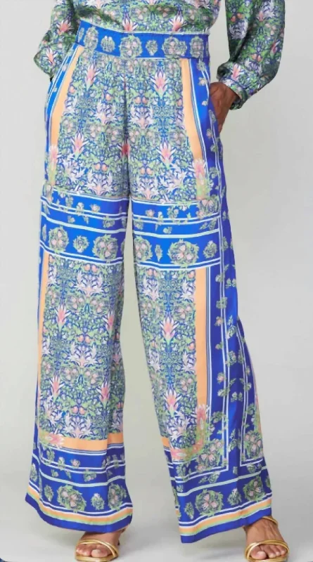 Curacao Pant In Green- Blue Multi