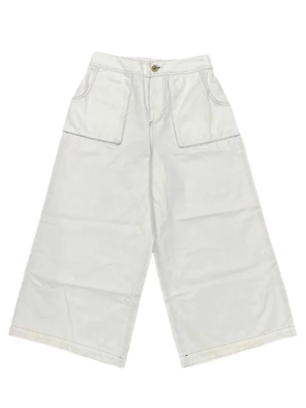 Nora Mid Cargo Pant In White