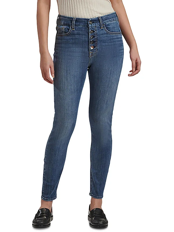 Womens High Rise Ankle Skinny Jeans