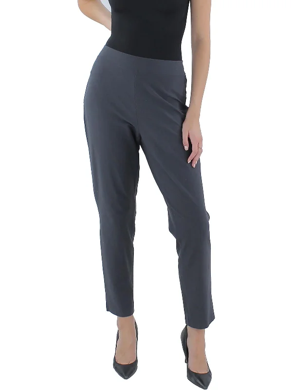 Womens Mid-Rise Stretch Ankle Pants