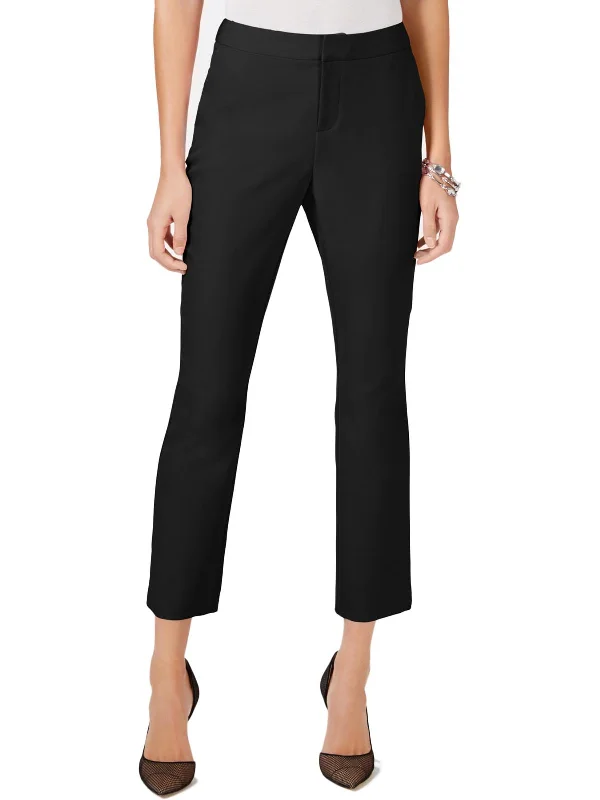 Womens Slim Leg Mid-Rise Ankle Pants