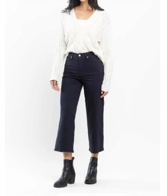 Women's Wide Leg Crop Jean In Navy