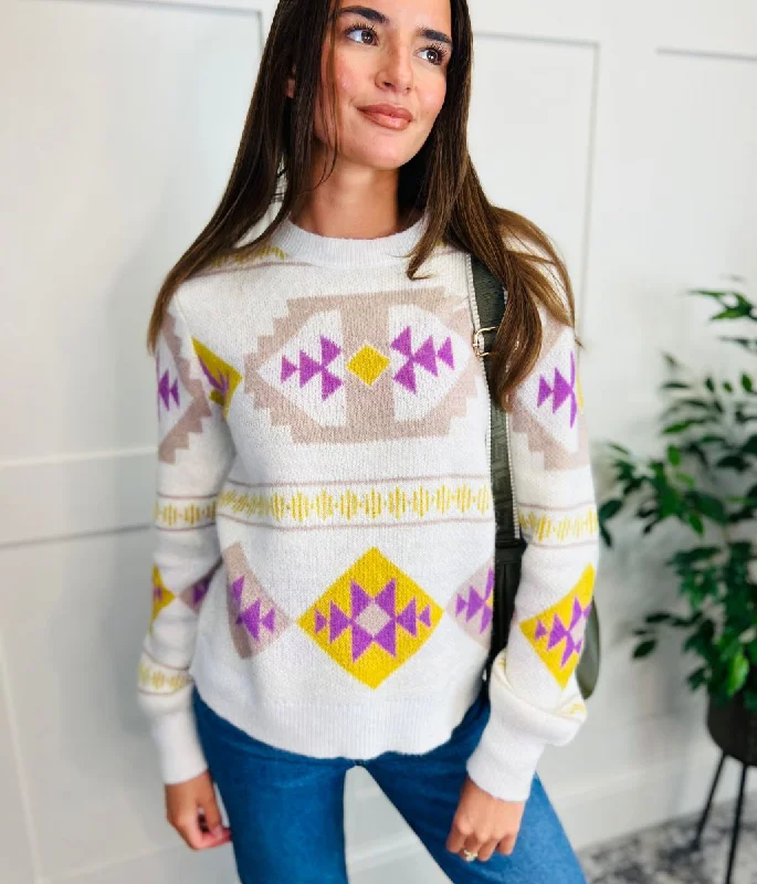 Aztec Wool Blend Jumper