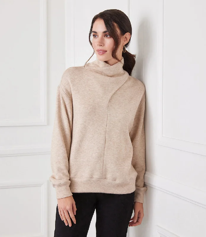 Faux Wrap Turtleneck