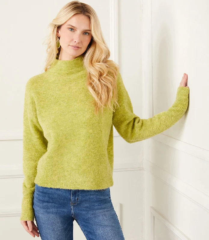 Mock Neck Boucle Sweater