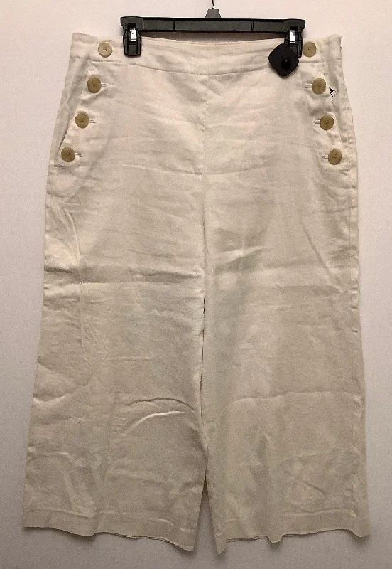 Pants Linen By Ann Taylor In Cream, Size: 14