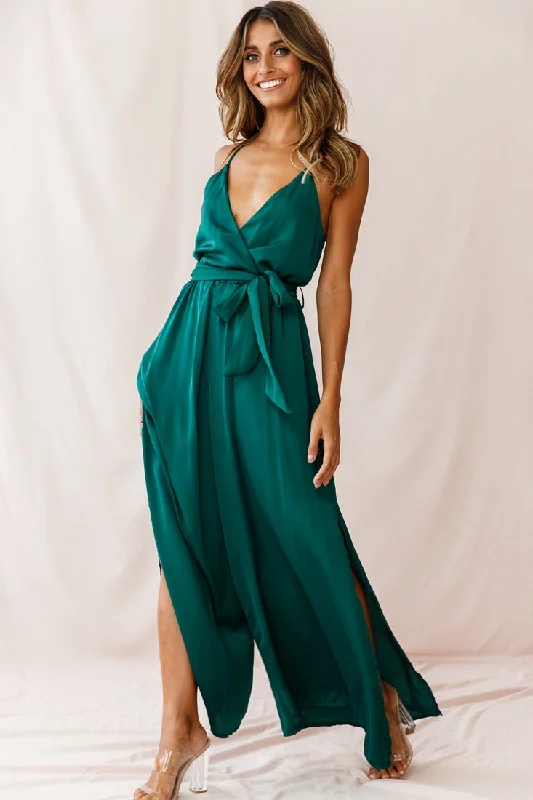 Miso Wide-Leg Cami Jumpsuit Forest Green