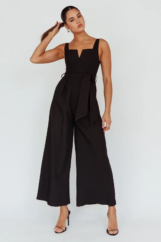 Colleen Waist Tie Jumpsuit Black