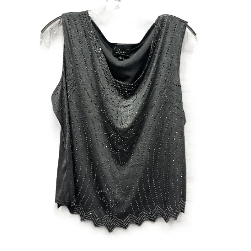 Top Sleeveless By Dresd Barn In Grey, Size: Xl