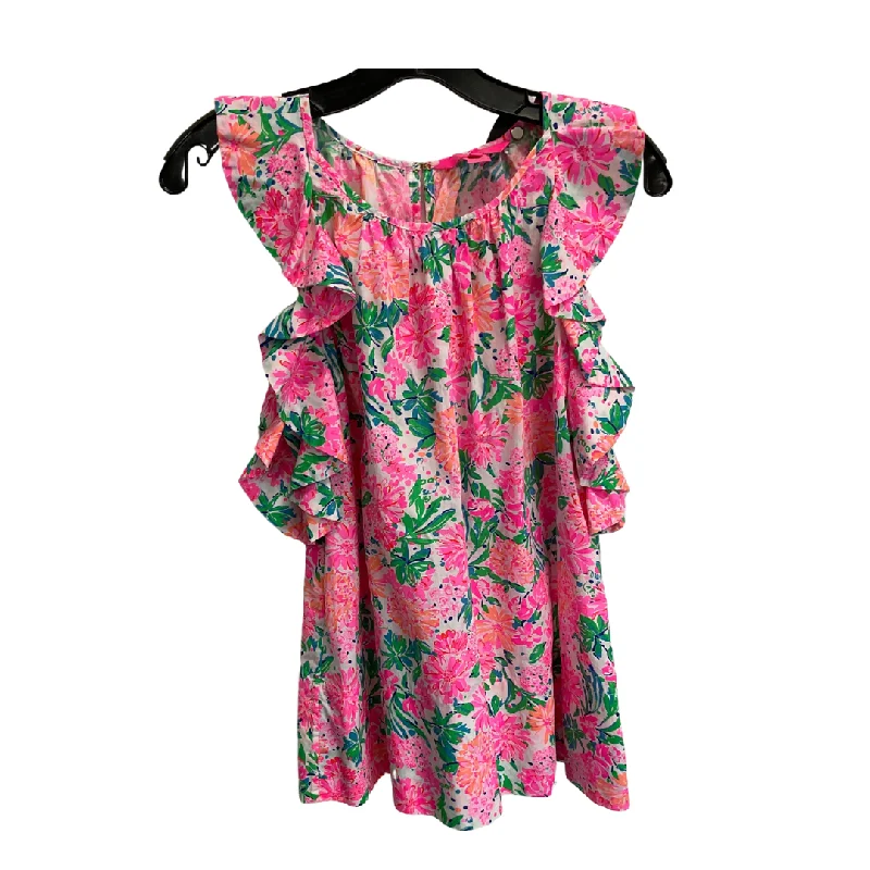 Top Sleeveless Designer By Lilly Pulitzer In Floral Print, Size: M