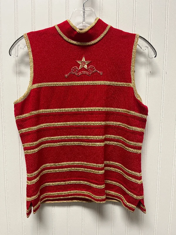 Top Sleeveless Luxury Designer By St John Collection In Red, Size: S