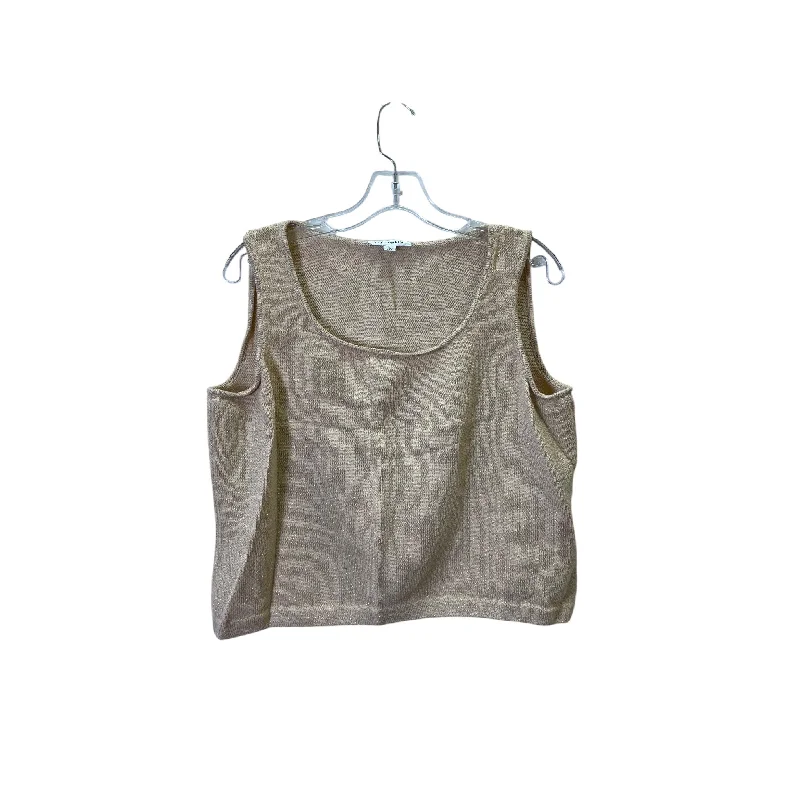 Top Sleeveless Luxury Designer By St. John In Gold, Size:L