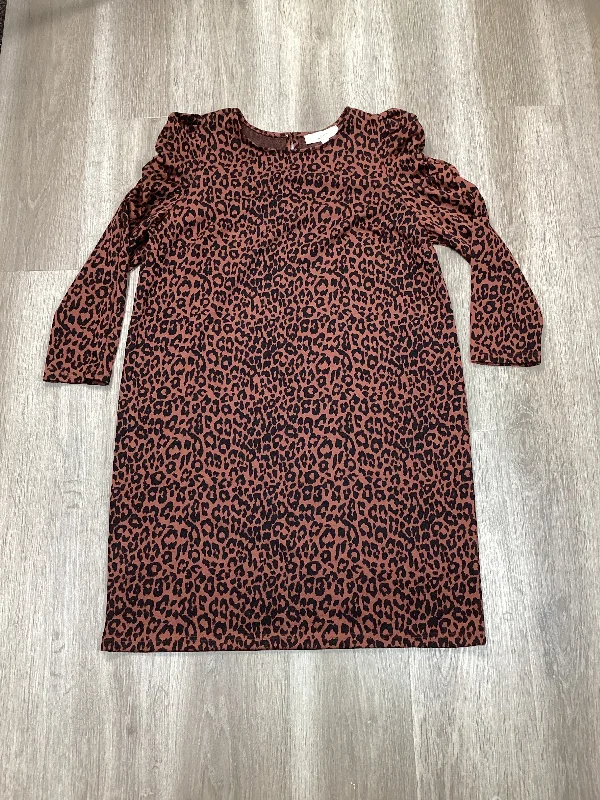 Dress Casual Midi By Loft In Leopard Print, Size: L