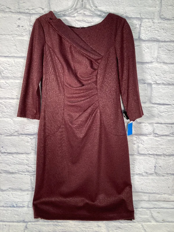 Dress Party Midi By David Meister In Maroon, Size: M