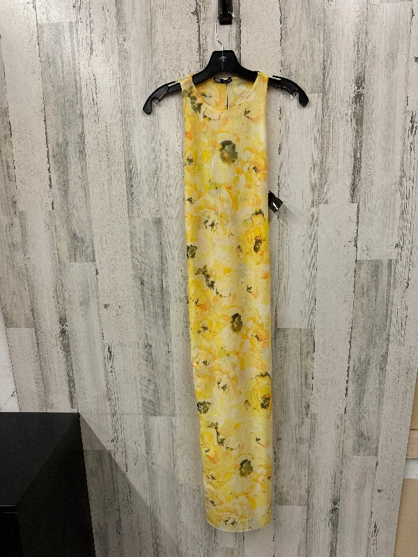 Yellow Dress Casual Maxi Zara, Size S