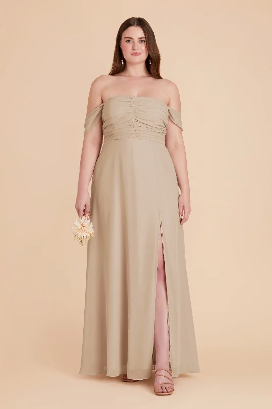 Cara Chiffon Dress - Almond