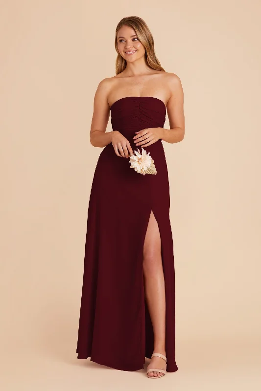 Cara Chiffon Dress - Cabernet