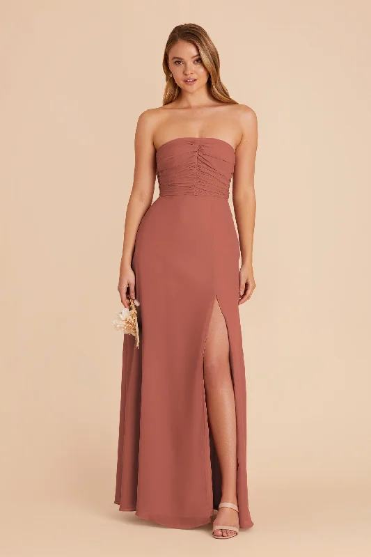 Cara Chiffon Dress - Desert Rose