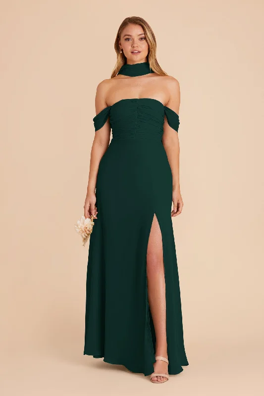 Cara Chiffon Dress - Emerald