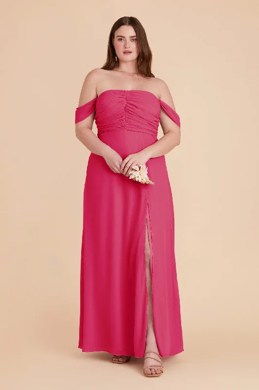 Cara Chiffon Dress - Fuchsia