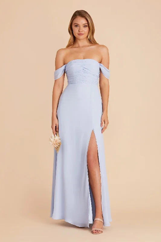 Cara Chiffon Dress - Ice Blue