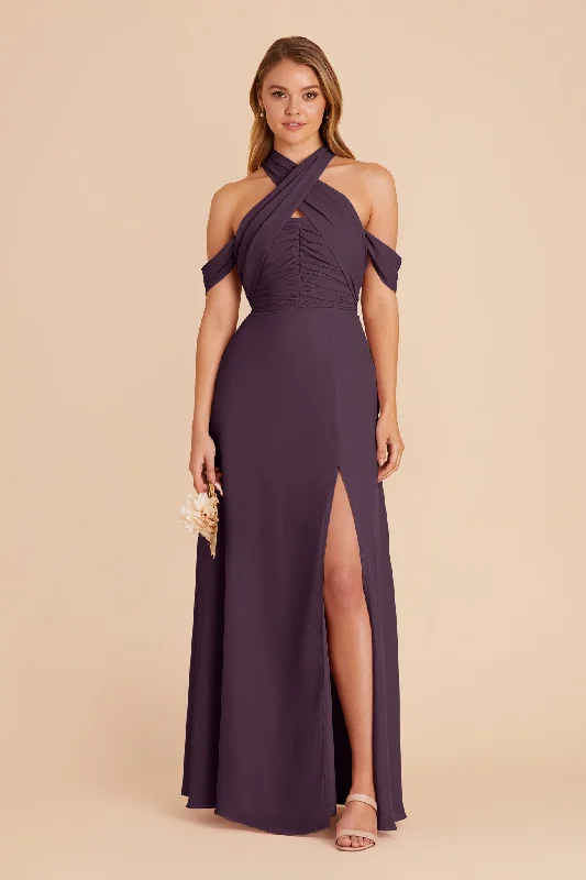 Cara Chiffon Dress - Plum