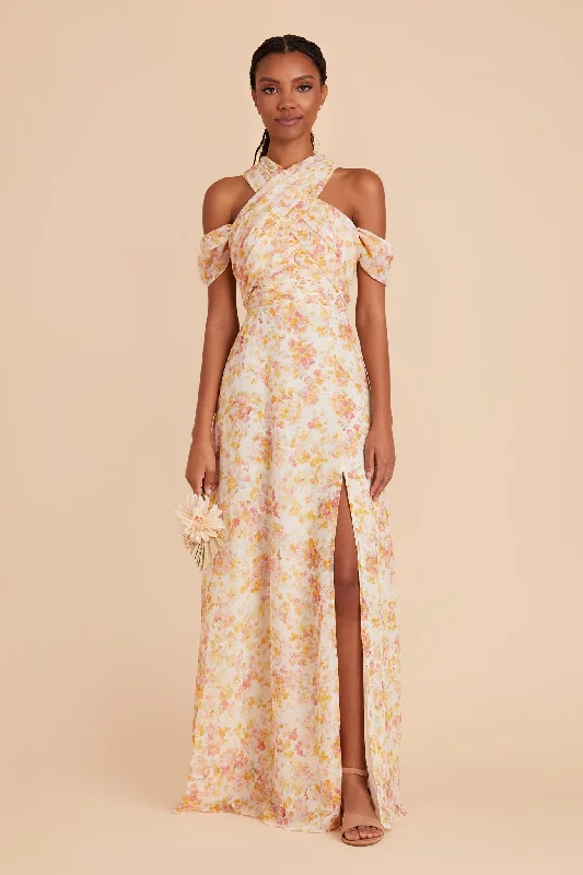 Cara Chiffon Dress - Pressed Floral