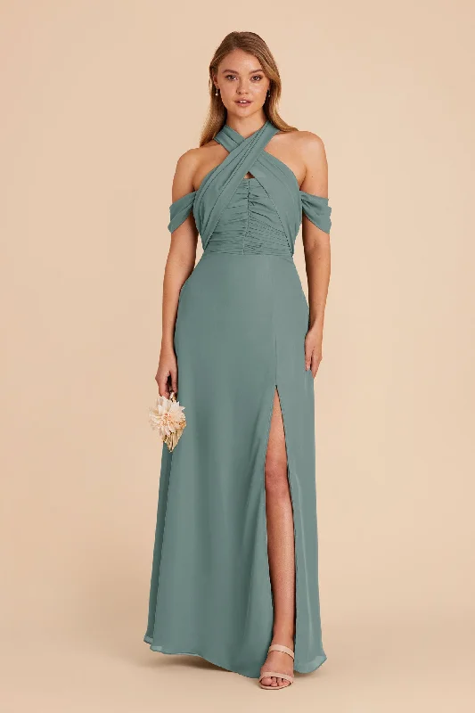 Cara Chiffon Dress - Sea Glass