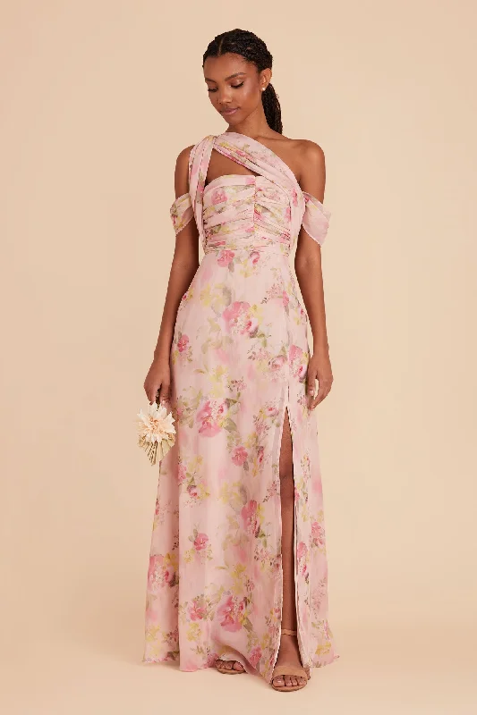 Cara Chiffon Dress - Vintage Pink Floral