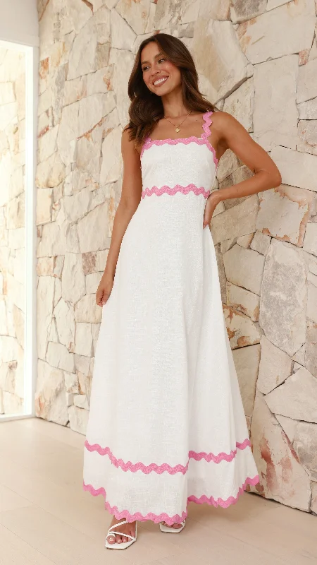 Daleyza Maxi Dress - White / Pink