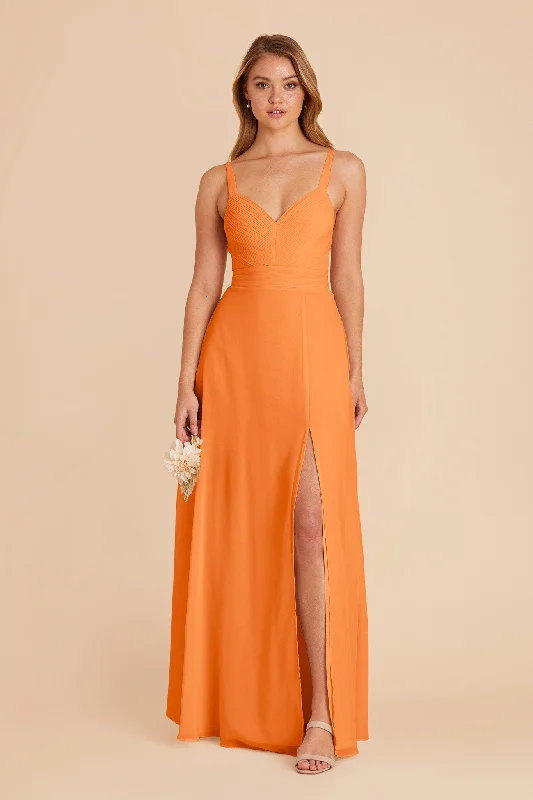 Deborah Chiffon Dress - Apricot