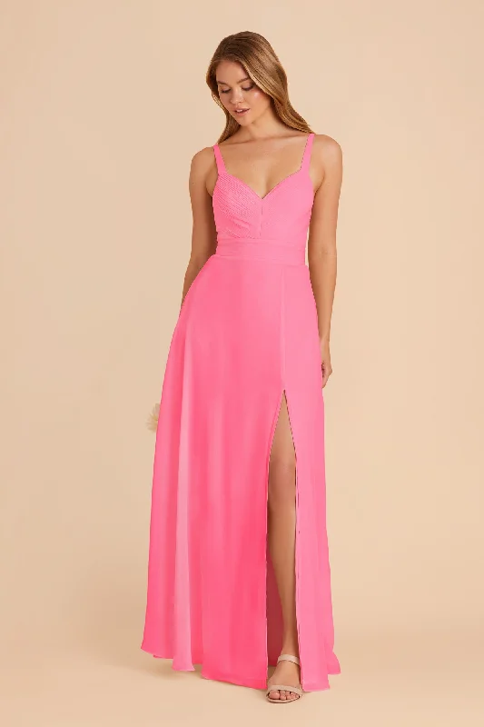 Deborah Chiffon Dress - Bon Bon Pink