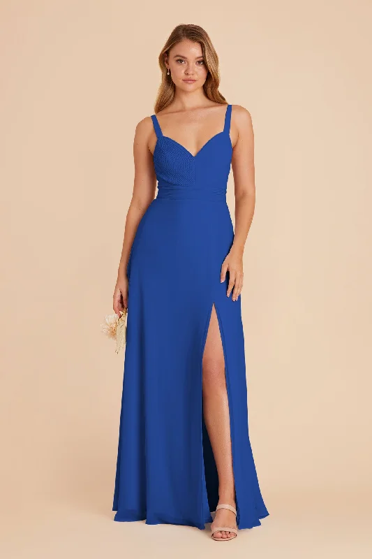 Deborah Chiffon Dress - Cobalt Blue