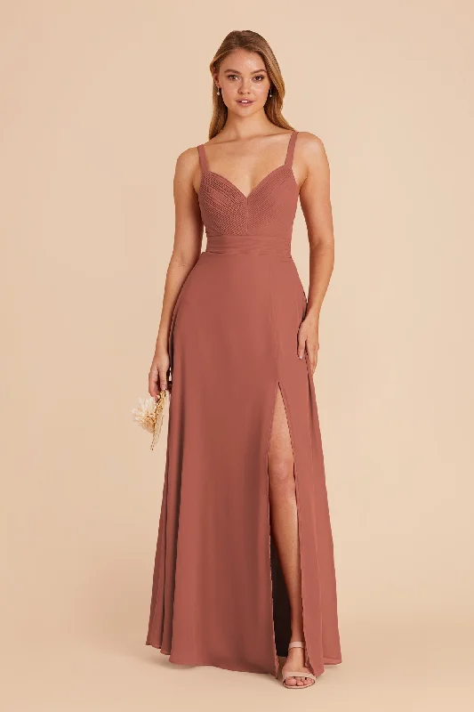 Deborah Chiffon Dress - Desert Rose