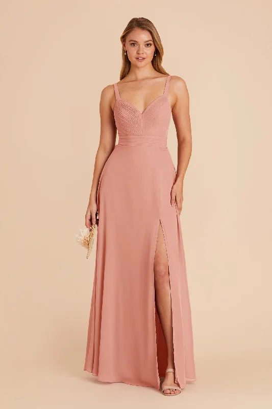 Deborah Chiffon Dress - Dusty Rose