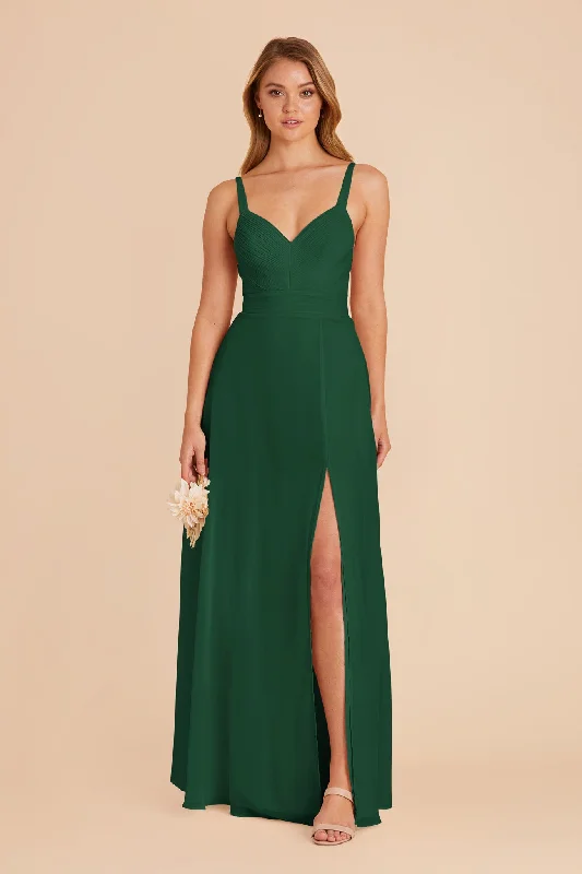 Deborah Chiffon Dress - Forest Green