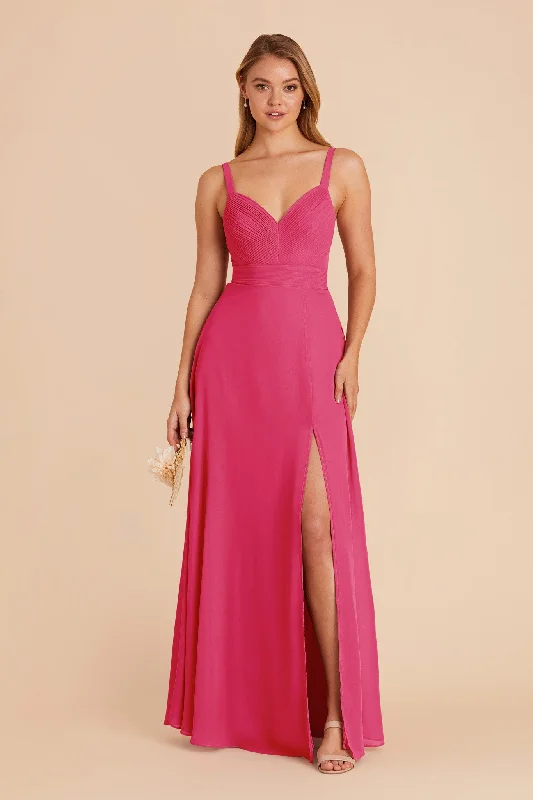 Deborah Chiffon Dress - Fuchsia