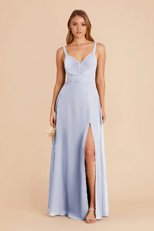 Deborah Chiffon Dress - Ice Blue