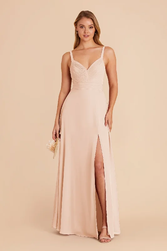 Deborah Chiffon Dress - Pale Blush