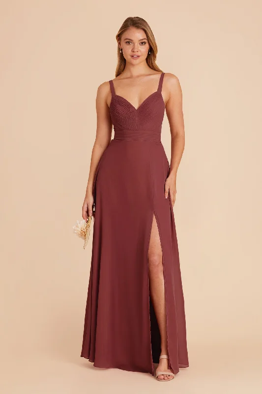 Deborah Chiffon Dress - Rosewood