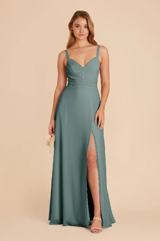 Deborah Chiffon Dress - Sea Glass