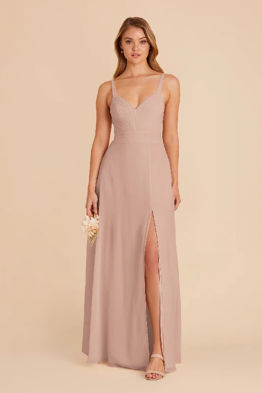 Deborah Chiffon Dress - Taupe