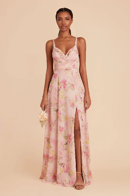 Deborah Chiffon Dress - Vintage Pink Floral