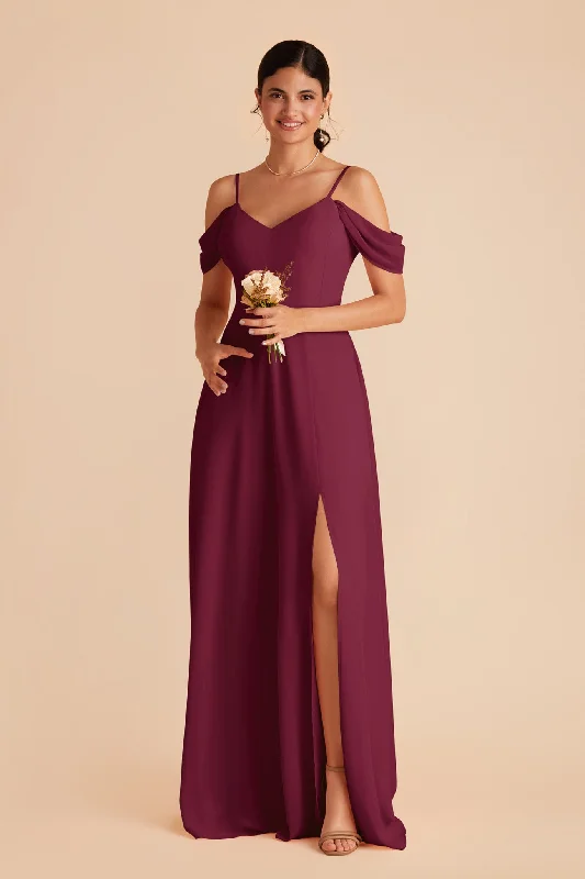 Devin Convertible Dress With Slit - Berry