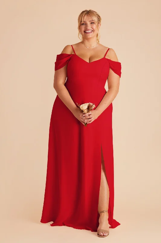 Devin Convertible Dress With Slit - Ruby Red