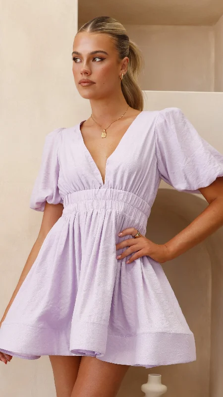 Erin Mini Dress- Lilac